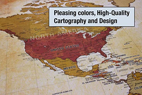 Laminated World Pioneer Map Poster