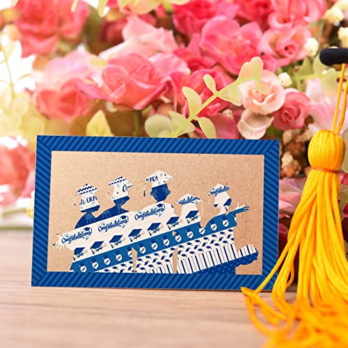 12 Rolls Graduation Washi Tape Blue White Congrats Grad Washi Masking Tape Congratulations Star Grad Cap Decorative Paper Stickers for Graduation Scrapbook Gift Wrapping DIY Art Crafts (12 Count)