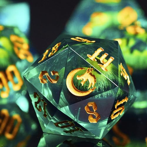 The Moon&Dragon Eye Liquid Core DND Dice Set