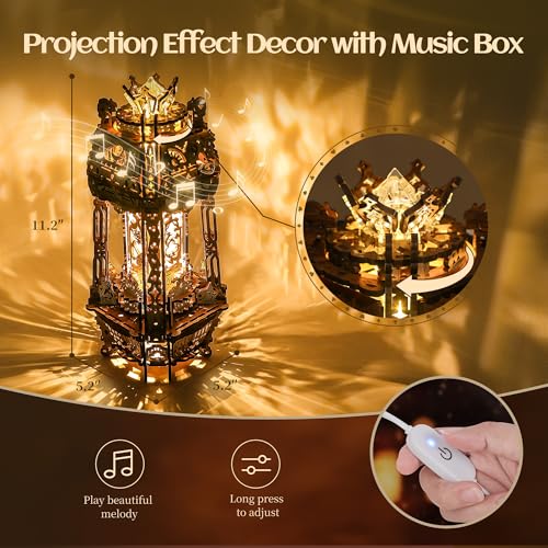 LED 3D Wood Puzzle Poker World Projector Lamp