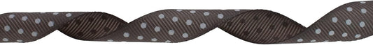 Polka Dot Grosgrain Ribbon 25 Yard Each Roll 100% Polyester (5/8", Gray) - Crafty Corner