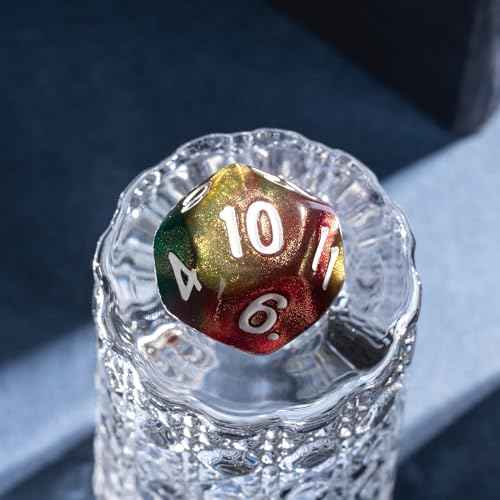 7 Die DND Dice Set Polyhedral Dice Set with a Leather Dice Bag (7 Count)