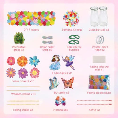 Poke in Art Flower Bouquet DIY Craft Kit for Girls Age 4