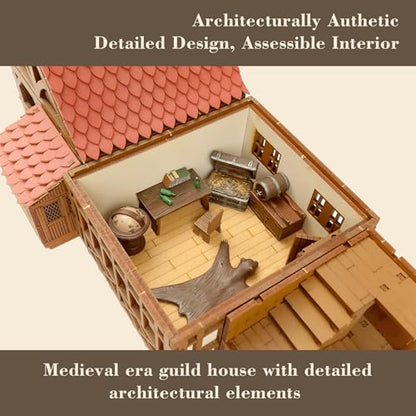 Guild Hall DIY Wooden House Building Kit for Architecture & Engineering Assembly Set for Teens and Adult