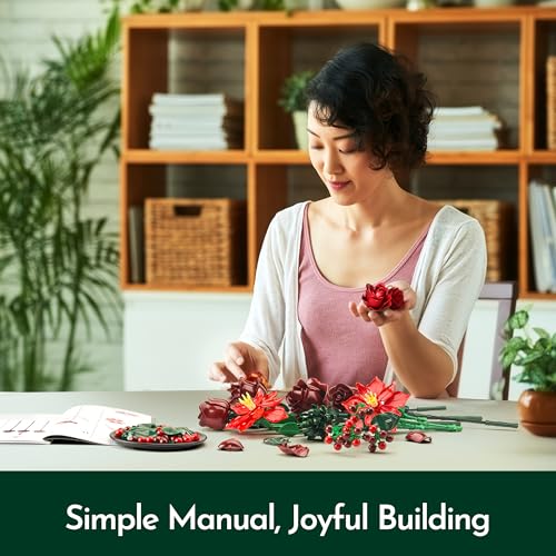 Rose Flower Bouquet Building Set for Adults