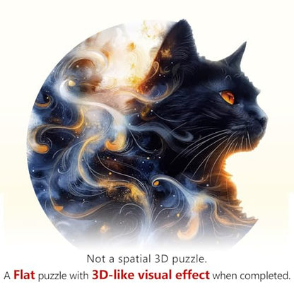 Black Cat Puzzles Adults Gifts for Women Men Wooden 180 Pieces 11.4 x 10.8in (180 Count)