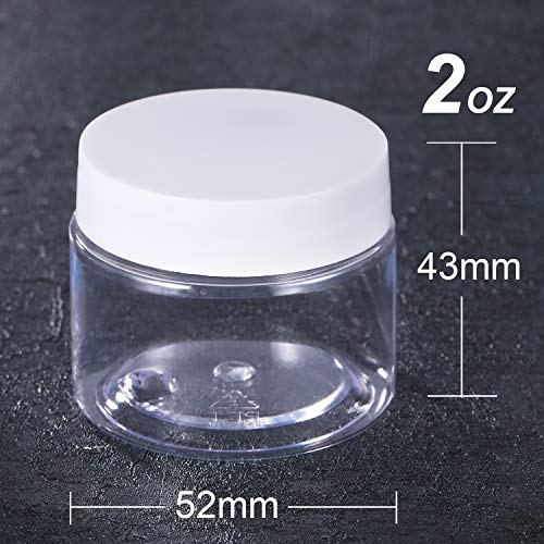 12 Pack Small Plastic Containers with Lids Clear Plastic Favor Storage Jars Wide Mouth for Beauty Products (24 Count)