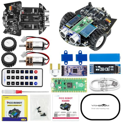 Raspberry Pi Pico2 Smart Robot Car Starter Programming Robot Kit DIY MicroPython Scientific Electronics Programming Project Kit