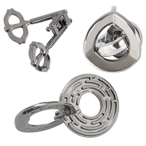 Metal Brain Teasers Puzzles 3PCS (3 Count)