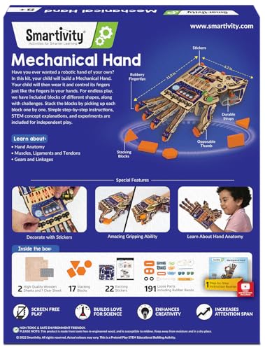Robotic Mechanical Hand STEM Toy for Kids 8