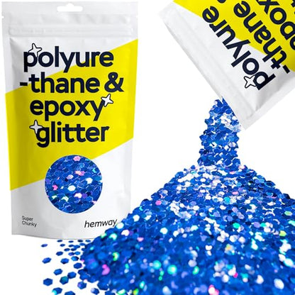 Resin Glitter Sapphire Blue Holographic 100g Super Chunky (3.5 Ounce)
