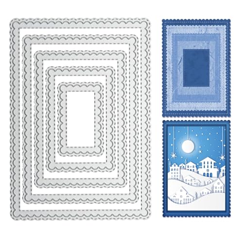 Scalloped Background Frame Metal Cutting Dies Set for Card Making Albums Scrapbooking Paper Crafts DIY Tool Kit