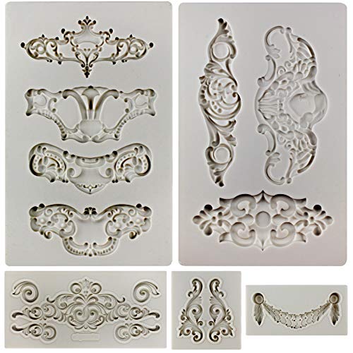 Crown Baroque Style Ornament Silicone Molds 5