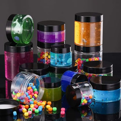 12 Pack 3 oz Plastic Container Jars with Lids Round Clear Travel Cosmetic Container Jars for Toiletries (12 Count)