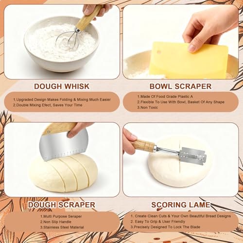 Sourdough Starter Kit with Basket Sourdough Starter Jar for Beginner