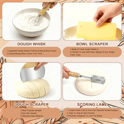Sourdough Starter Kit with Basket Sourdough Starter Jar for Beginner