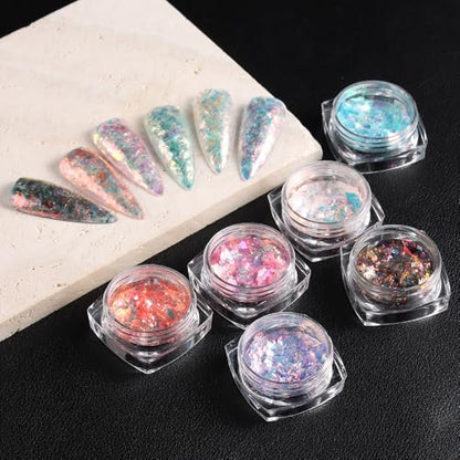 Holographic Iridescent Nail Art Glitter Flakes
