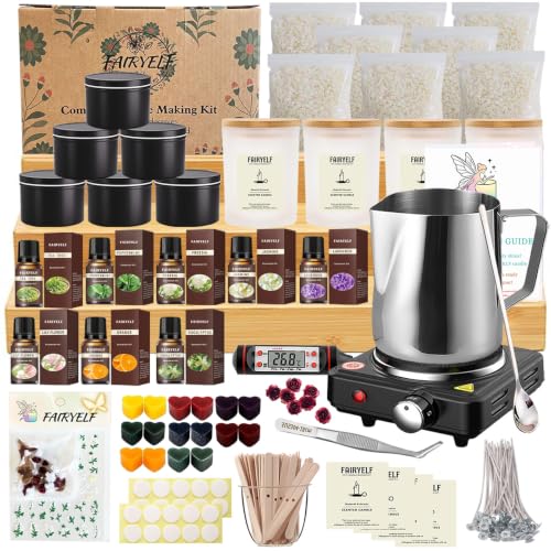 Soy Candle Making Kit for Adults & Hot Plate (96 Count)