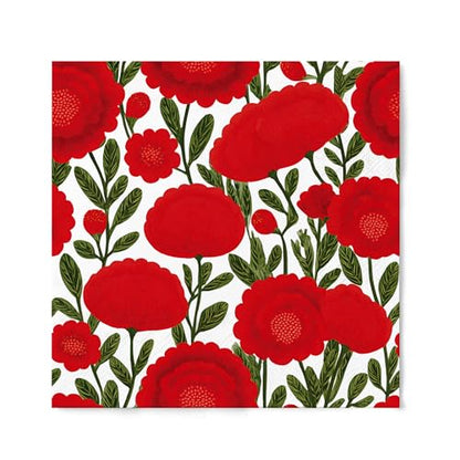 Burgundy Camellia Napkins 3 (80 Count)