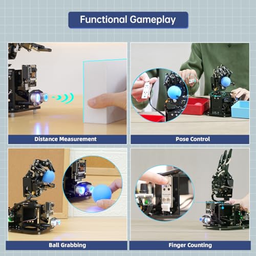Robot Hand with Arduino Open Source AI Bionic Robotic Hand Five Fingers Solely Movement Mechanical Arm DIY Smart Robot & Engineering Kits