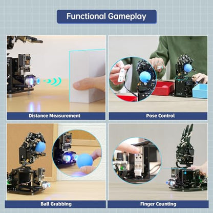 Robot Hand with Arduino Open Source AI Bionic Robotic Hand Five Fingers Solely Movement Mechanical Arm DIY Smart Robot & Engineering Kits