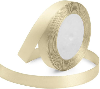 Ivory Ribbon 5/8 Inches x 25 Yards, Ivory Satin Fabric Silk Ribbon for Gift Wrapping, Bows Making, Floral Bouquets, Wreaths, DIY Handicrafts, Sewing Projects, Baby Shower and Wedding Party - Crafty Corner