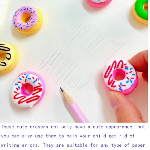 30PCS Cute Fun Donut Erasers for Kids Bulk (30 Count)