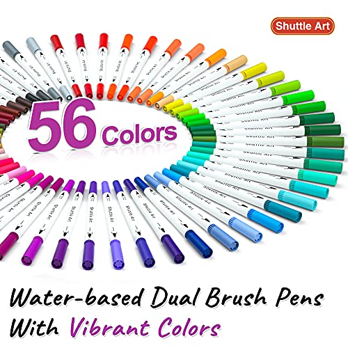Dual Brush Marker Pens (56 Count)
