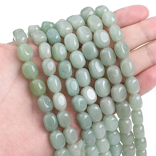 Natural Light Green Aventurine Cuboid Stone Loose Semi Gemstone Beads for Jewelry Making 8mmx12mm 38cm (33 Count)