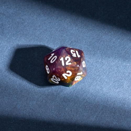 7 Die DND Dice Set Polyhedral Dice Set with a Leather Dice Bag (7 Count)
