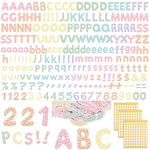 221 Pcs Pastel Composition Bulletin Board Letters for Classroom (221 Count)