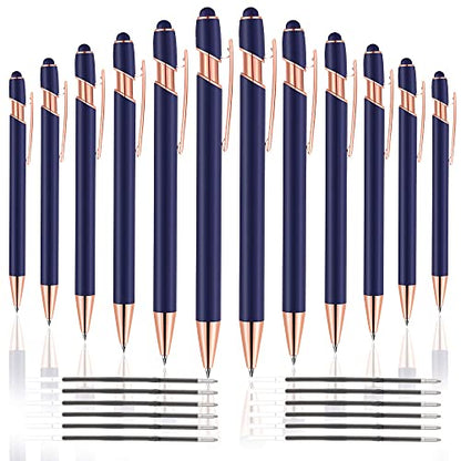 12 PCS 2 in 1 Stylus Ballpoint Pen with Stylus Tip (12 Count)