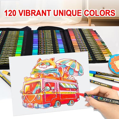 120 Colors Paint Markers for Glass (120 Count)
