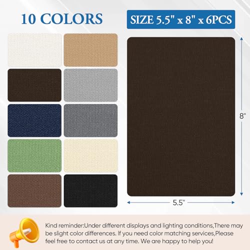 Canvas Patch 5.5 x 8 Inches 6Pcs Self (6 Count)