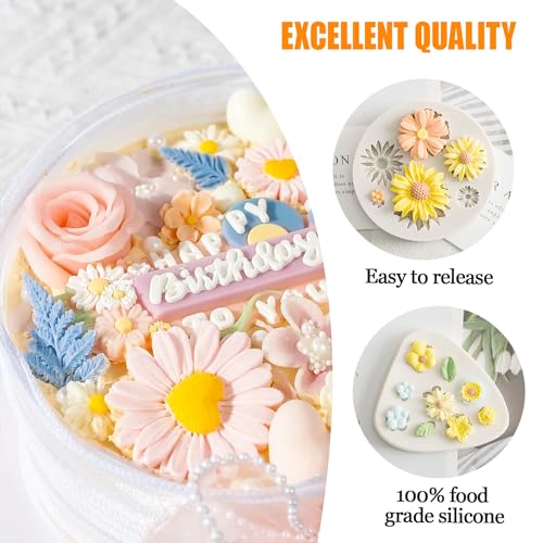 3Pcs Flower Fondant Cake Mold Daisy