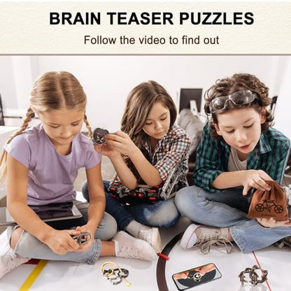 9 PCS Metal Brain Teaser Puzzles Disentanglement Puzzles Lock Puzzle Games Set Gift for Adults Teenagers Kids (72 Count)