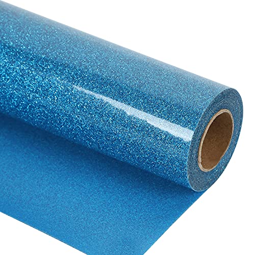 Glitter Sky Blue Heat Transfer Vinyl HTV Rolls