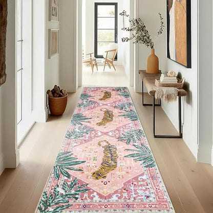 Oriental Tropical Hallway Runner Rug 2x8 Washable (16 Sq Ft)