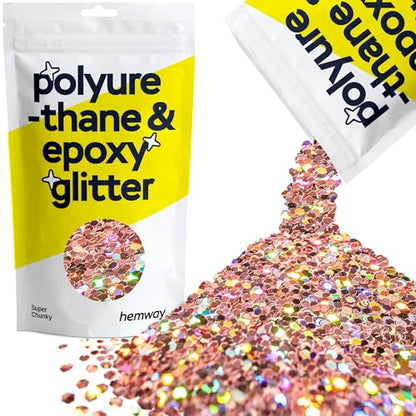 Resin Glitter Rose Gold Holographic 100g Super Chunky (3.5 Ounce)
