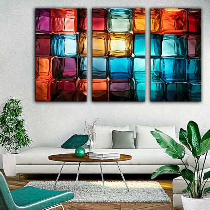 Magical Light Play and Stunning Colors Tempered Glass Wall Art Painting for Living Room