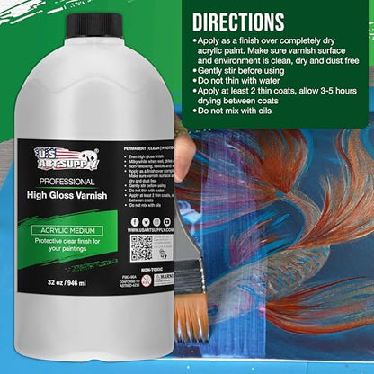 32 oz High Gloss Varnish for Acrylic Paintings