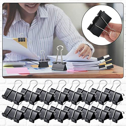 1000 Pcs Binder Clips Bulk Black Metal Clip (1000 Count)