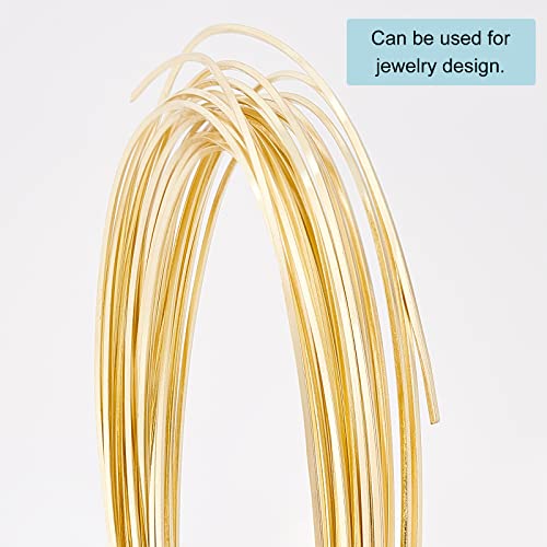 22Gague 16.4 Feet Real 14K Gold Plated Square Brass Wire