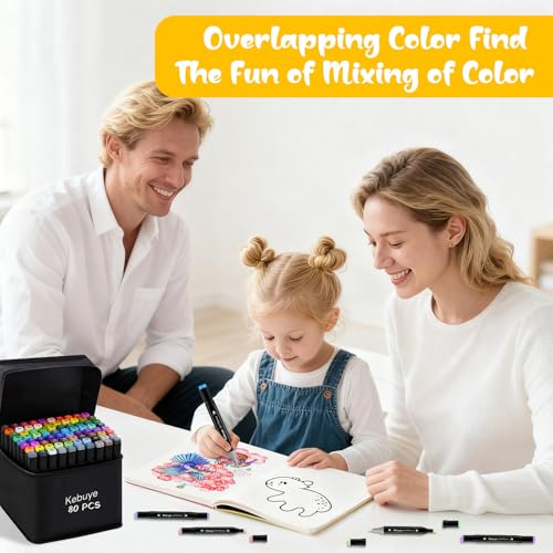80 Colors Alcohol Markers Set (80 Count)