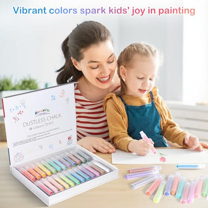 72 Pack Washable Window Chalk Set with 24 Holders (72 Count)