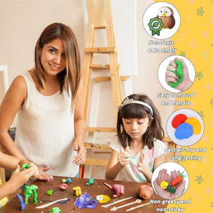 254 Pcs Air Dry Clay 160 Colors Modeling Model Magic Clay for DIY Molding Starter Kit with Sculpting Tools (254 Count)