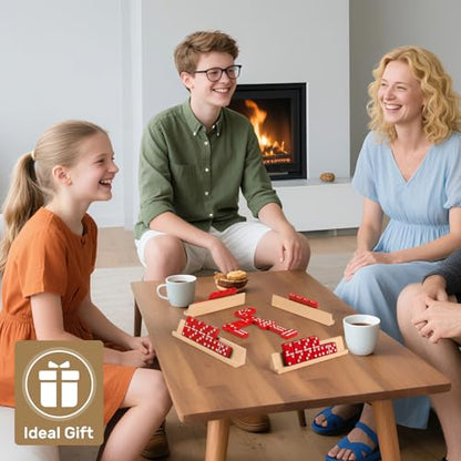 Jumbo Dominos Set for Adults with 4 Wooden Racks