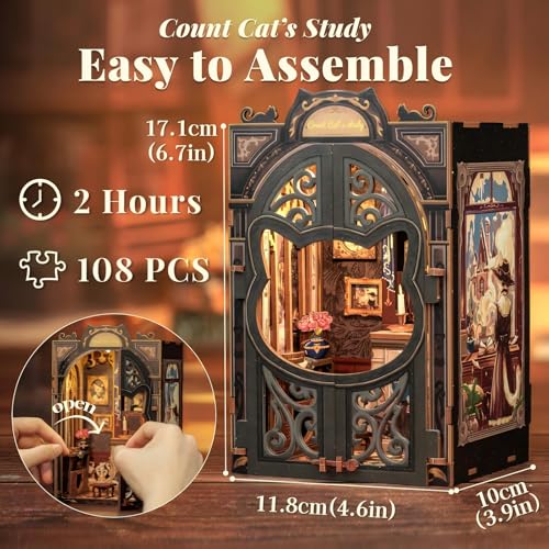 Book Nook Kit Cat Miniature House Kit