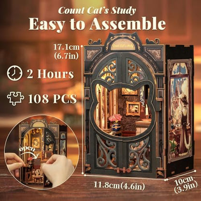 Book Nook Kit Cat Miniature House Kit