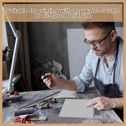 2 Pcs 6 x 6 Inch Linoleum Blocks for Printmaking